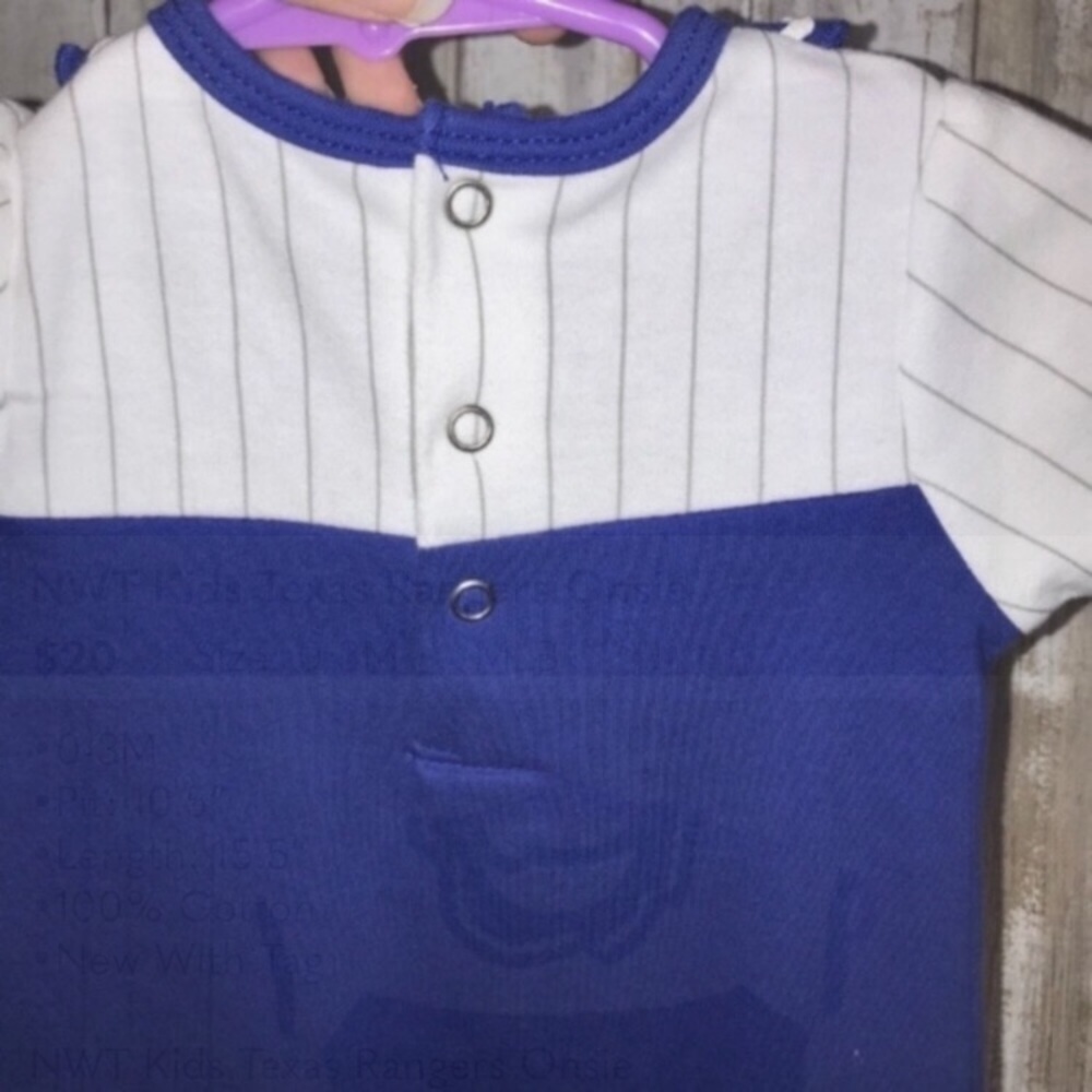 Texas Rangers Baby Girl Onesie NWT 0-3M Blue MLB Baseball Outfit - Picture 6 of 6
